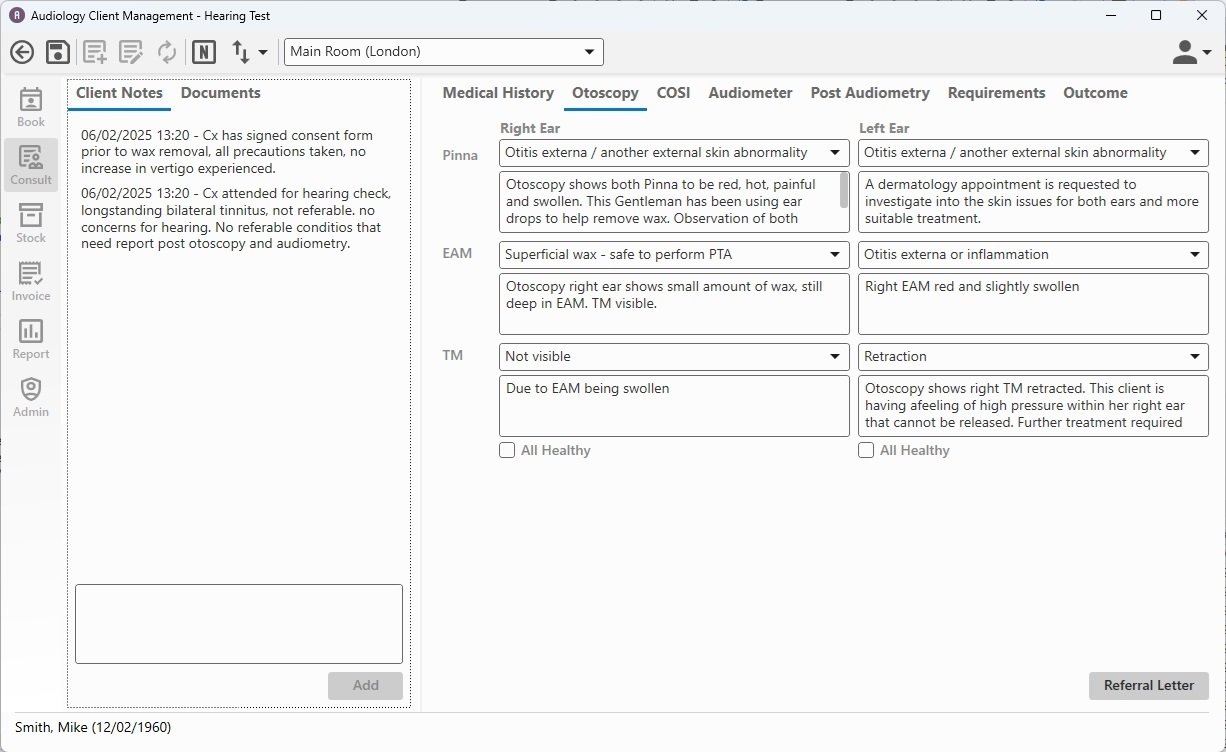 Custom software for a audiology retail business